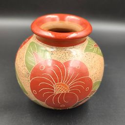 Nicaraguan Hand Painted Art Pottery Vase