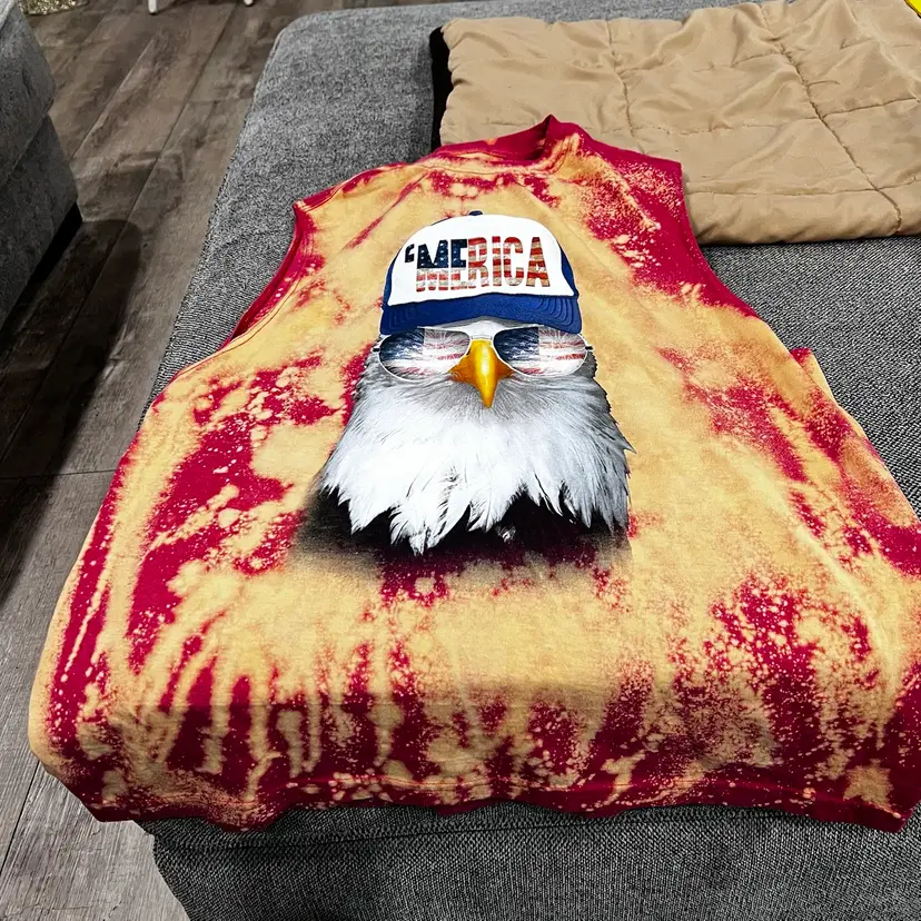 22 Hand Bleach America Eagle Sleeveless Tank Top Large Men’s