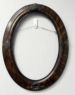 Vintage Military USA STAR Flag Oval Portrait Wood  Frame No Glass