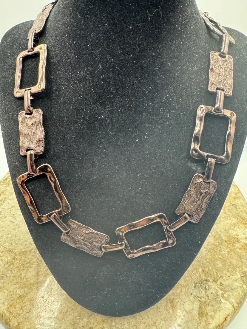 Dana Buchman Brown Tone Metal Necklace And Earrings Set