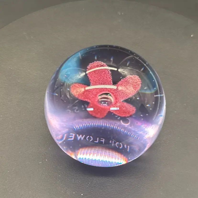 Caithness Caithness Paperweight Pop Flowers Red