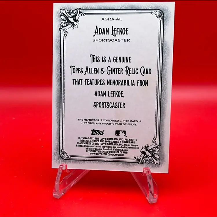 Adam Lefkoe 2023 Topps Allen & Ginter Full Size Relic - Sportscaster