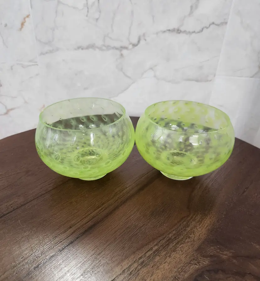 Set of 2 Johansfors Sweden Hand Blown Bowls