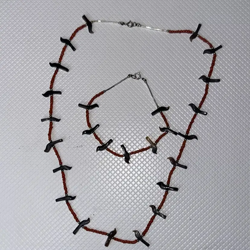 9” Necklace Bracelet 3” Long the Animal Fetish  Birds