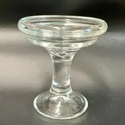 Fairy Lamp Base- Vintage Clear Glass- 4.25” Tall. 3.75” Diameter