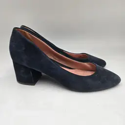 Taryn Rose Women's Rochelle Suede Navy Pump Block Heel Shoes Size 11 M Comfort