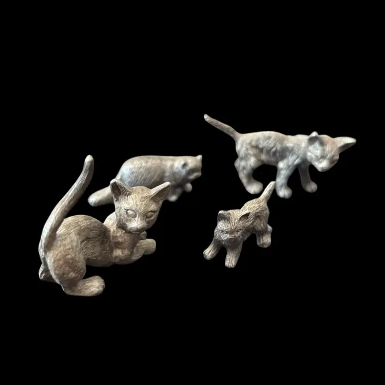 Lot Of Pewter Cats