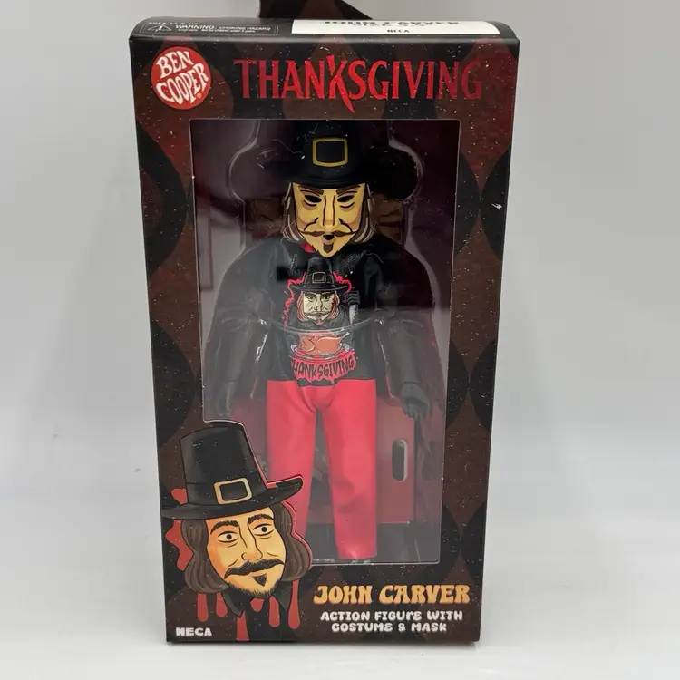 John Carver Thanksgiving Neca 5.5” Clothed Halloween Costume & Mask Action Figure