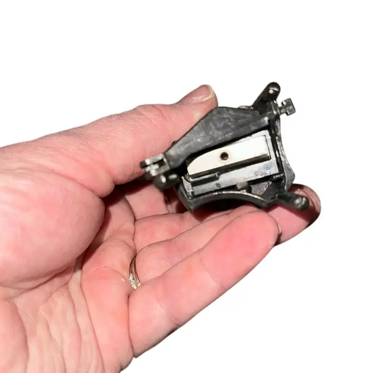 Vintage Die Cast Miniature Pencil Sharpener Spinning Wheel 1.75" x 4" x 1.25"