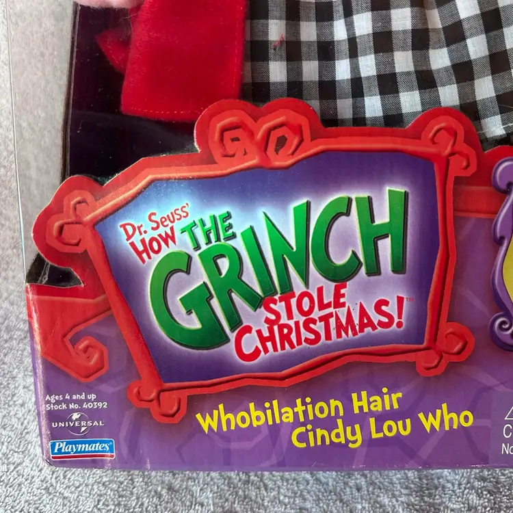 NIB VTG 2000 Playmates Dr Seuss The Grinch Whobilation Hair Cindy Lou Who Doll