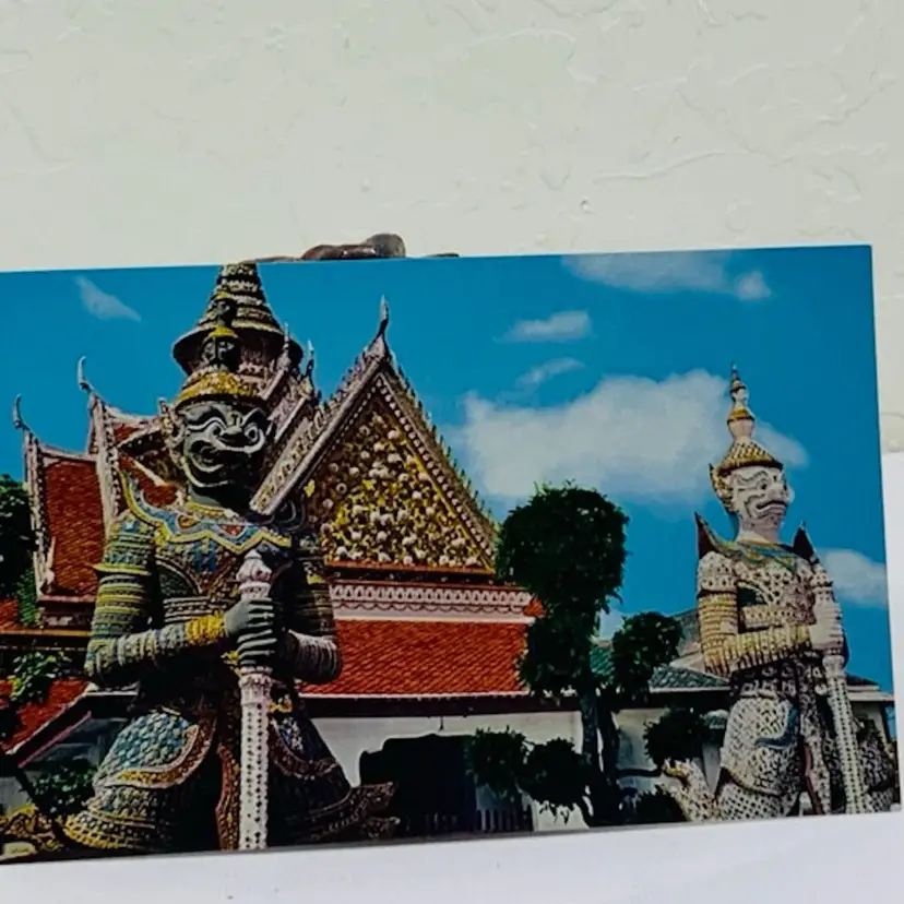 Vintage Postcard No. 75
Giant Guardians at the Wat Arun (Temple of Dawn), Bangkok, Thailand.