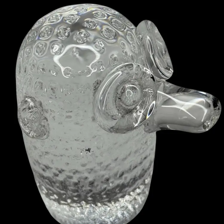 Vintage Norsk Hadeland Krystall Glass Paperweight "The Forgetful Troll", 3"