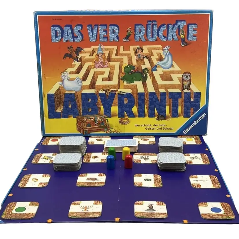 Vtg 1986 Ravensburger Das Verruckte (The Crazy) Labyrinth Board Game Read Description 