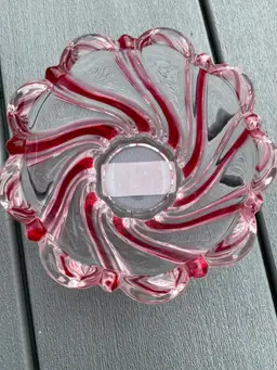 MIKASA “PEPPERMINT SWIRL” CANDY BOWL OR VOTIVE CANDLE HOLDER