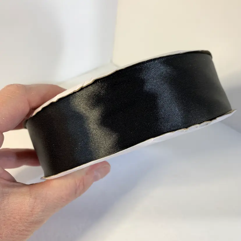 Roll of 1 1/2" Black Satin Ribbon