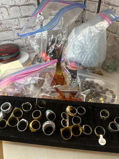 Bags Of Jewelry And Some Rings 