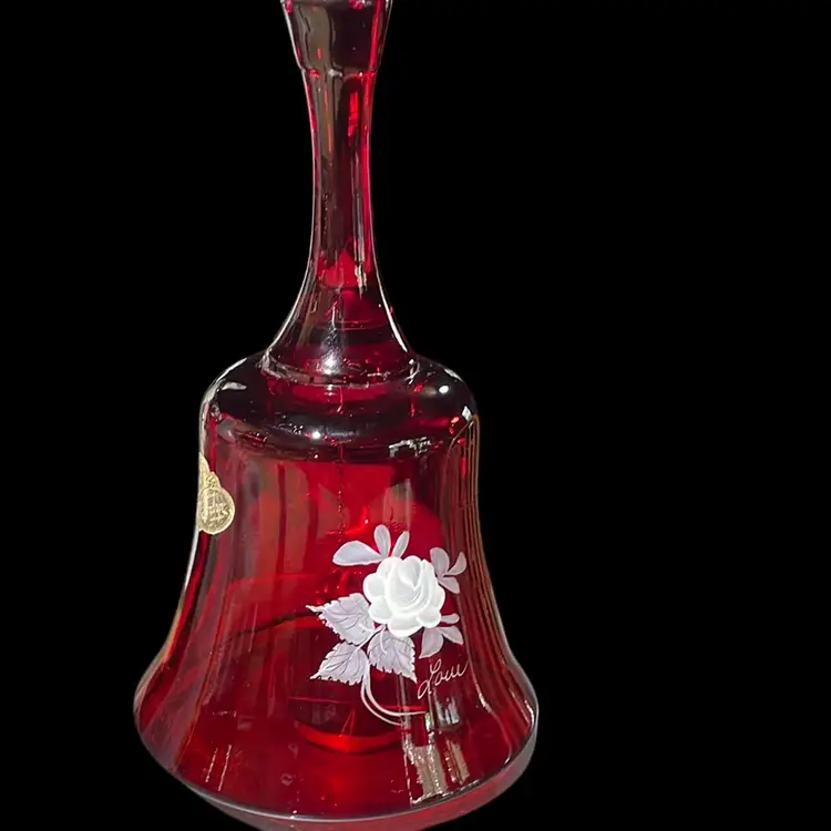 Vintage Fenton Handpainted Signed Bell That Glows Some