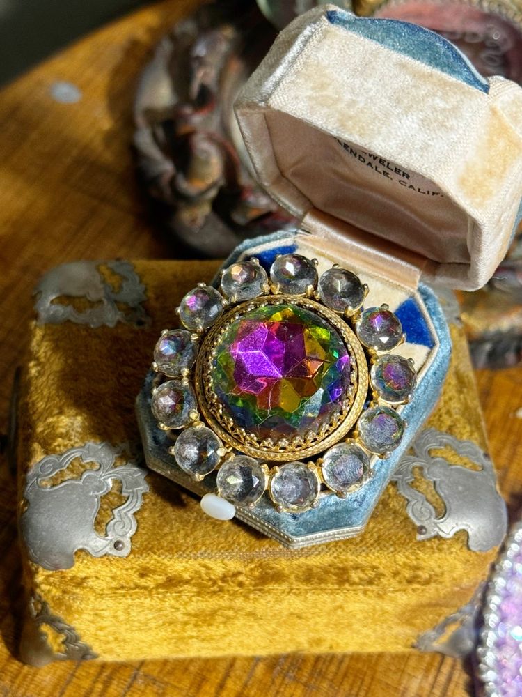 Signed Elsa Schiaparelli Brooch: Vintage Watermelon Cabochon Brooch