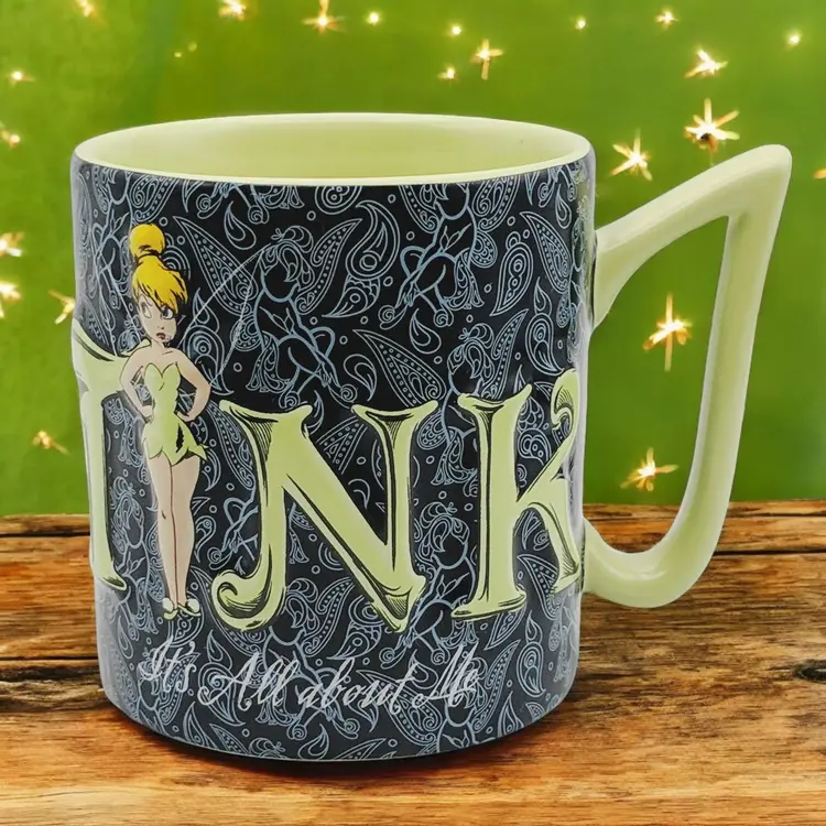 Disney Parks Ceramic 3D Tinkerbell Mug Extra Large Capacity Authentic Original