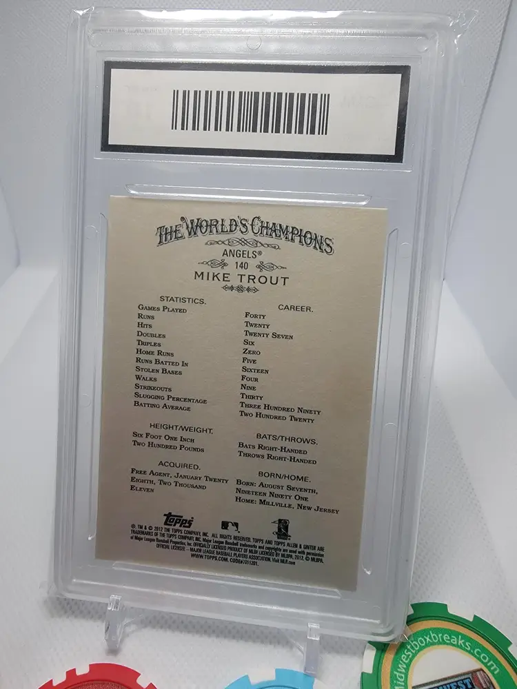 2012 Topps Allen & Ginter #140 Mike Trout - Los Angeles Angels GMA 10 GEM MINT