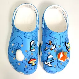 Crocs Smurfs Classic Clog Blue White Multi Women’s Size 8