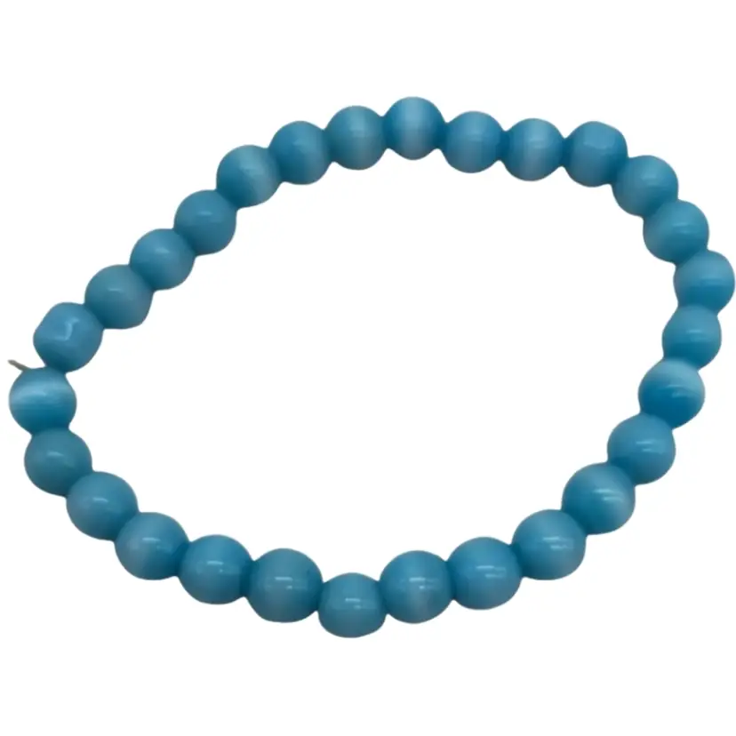 Blue Beaded Stretch Bracelet