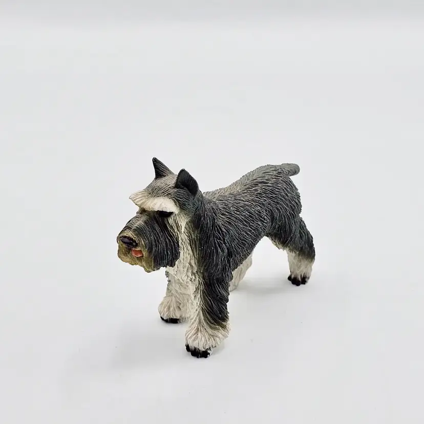 Shcnauzer Grey Cropped Dog Hand Painted Canine Collectable Figurine.