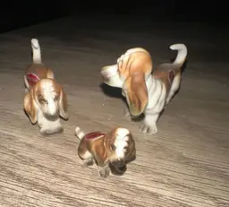 Vintage Lot Bone China Basset Hound Figurines