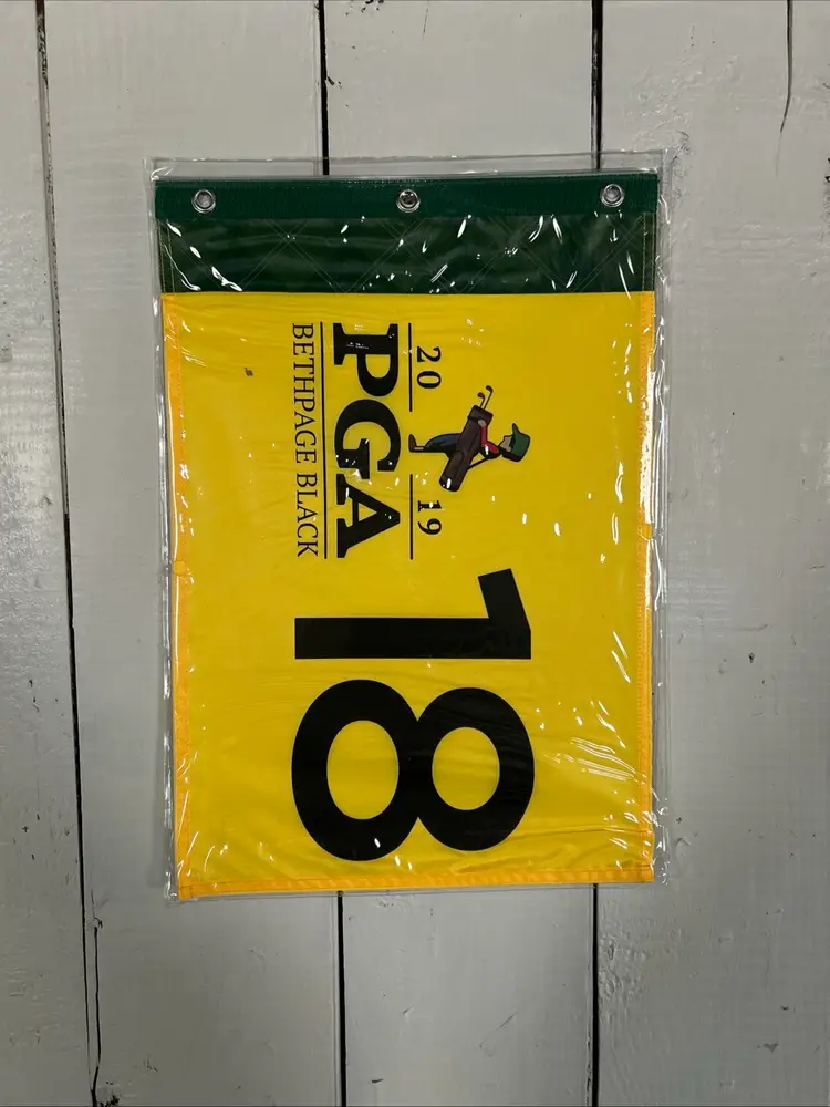2019 PGA Championship Flag Bethpage Black  Screen Print Golf Pin Flag - Yellow