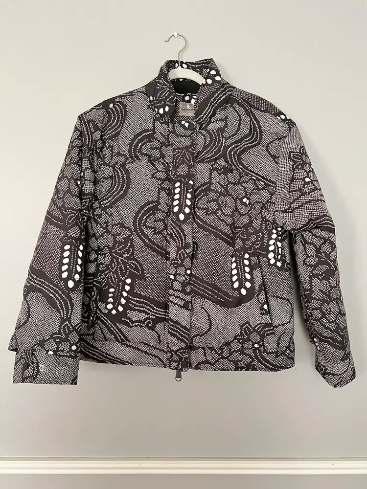 Free People Bunny Slope Printed Puffer in Black Combo