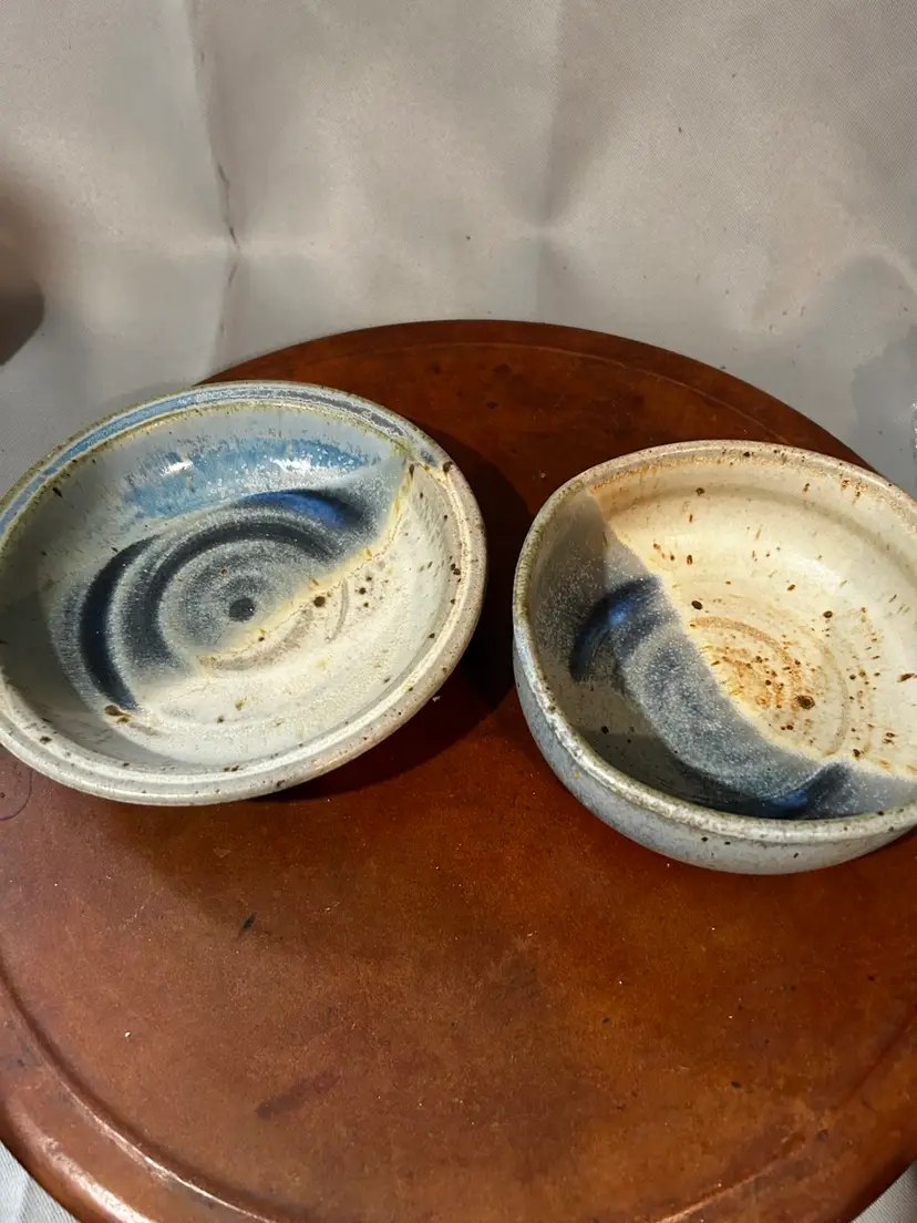 Set Of Handmade Pottery Bowls/plate Signed