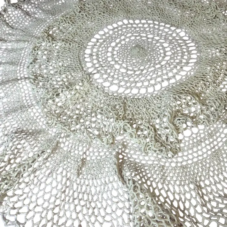 Parlor Table Crocheted @ 30” Diameter Doily One Spot See Picture