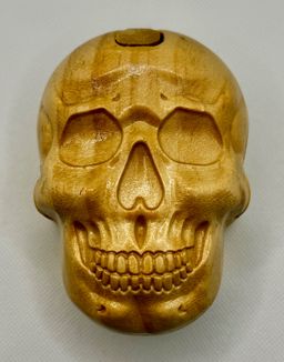 Wooden Skull Puzzle Box, Handcrafted Rustic Decor, By Smokezilla, Made In China, Brand New