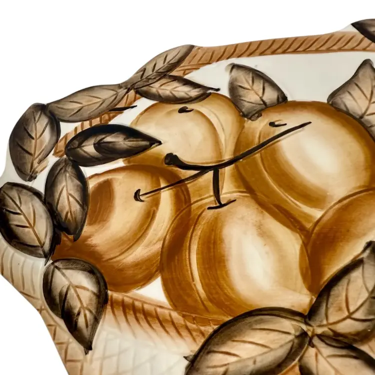 Vintage Trivet/Wall/Shelf Art Made In Italy By CERAMICHE LEONARDO Large Ceramic Fruit Basket Ivory & Shades Of Brown READ
3/4” T x 11” L x 7-5/8” W