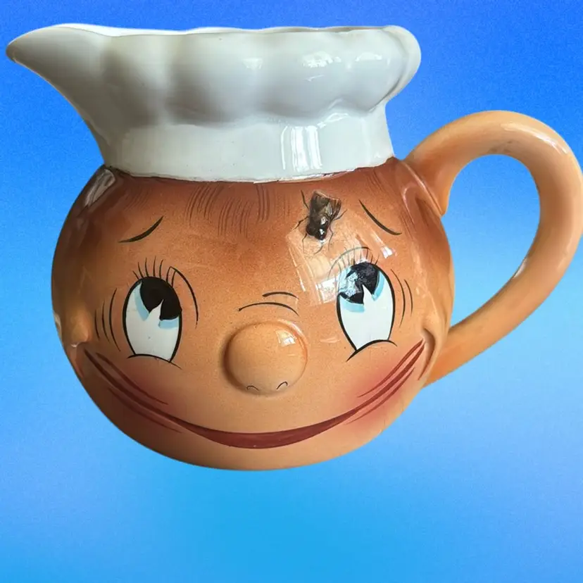 Vintage PY Ucagco “Oh My A Fly” Anthropomorphic  Chef Pitcher