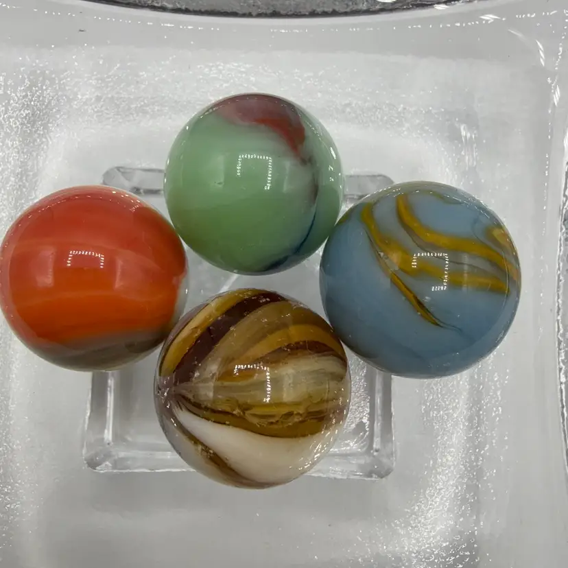 Four Played Glass Marble Shooters Varios Conditions