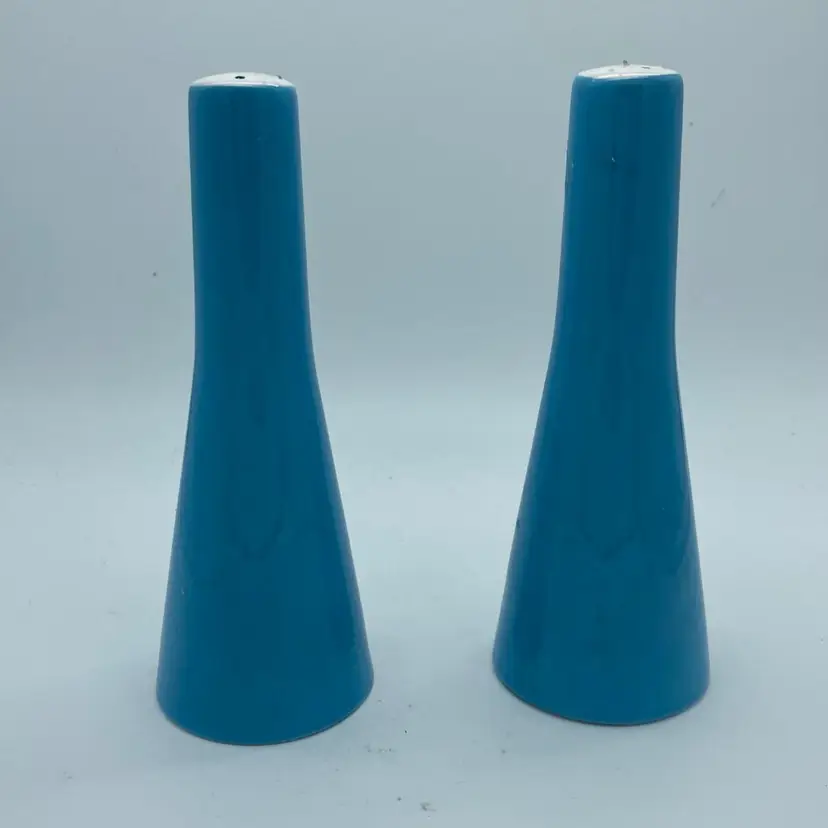 Primastone Noritake Vintage MCM Sky Blue Ironstone S/P Shakers 60s!