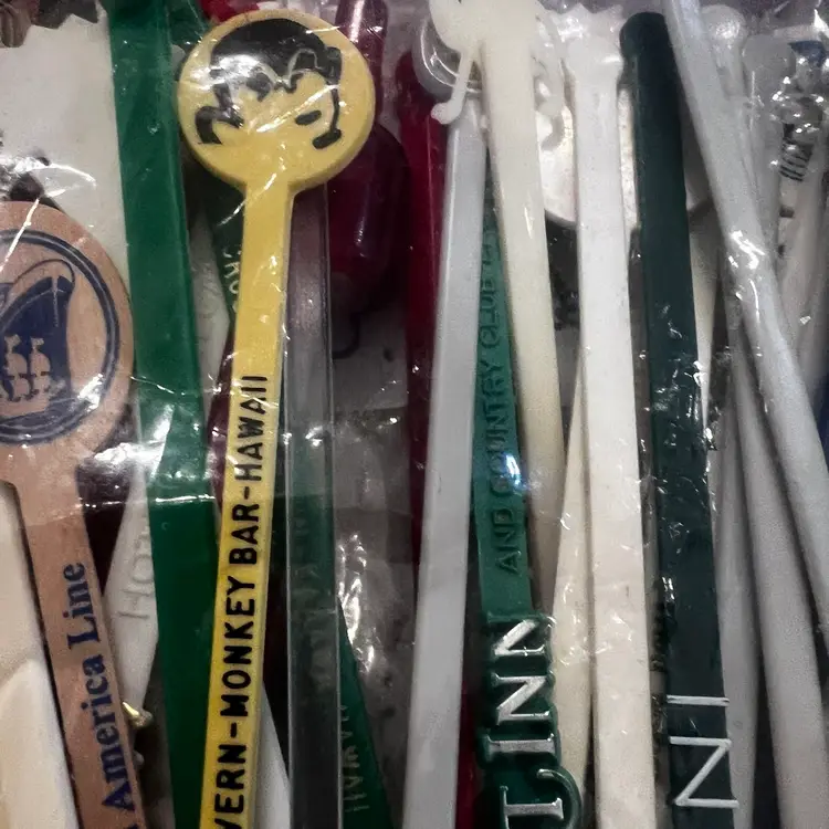 014 vintage lot of mixed stir sticks Bar Mancave