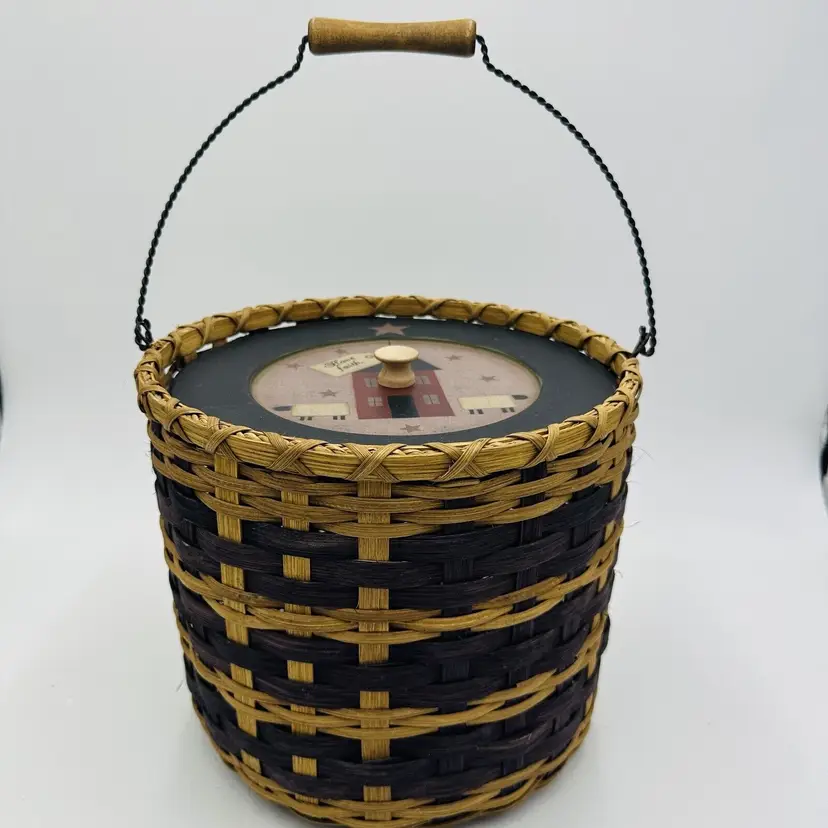 Barbara Lloyd Basket Woven Signed Pat Vogler Have Faith Handmade Vintage Rare