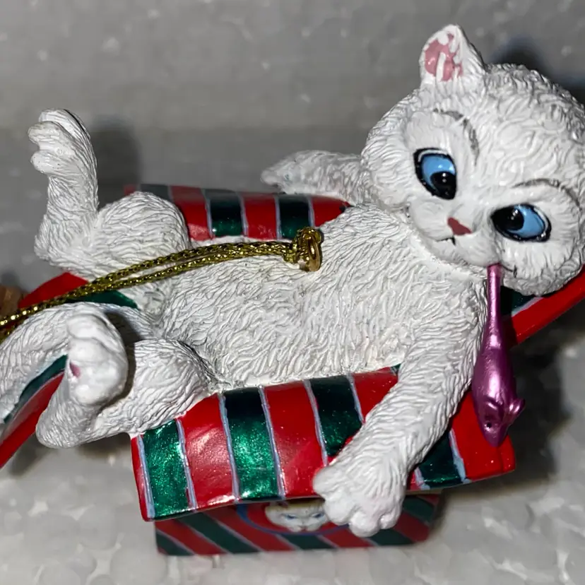 #07 - 25%off Sale-Appraised For Catnip Angel Comical Cat Ornament Gary Patterson Danbury Christmas Kitty (was $12)