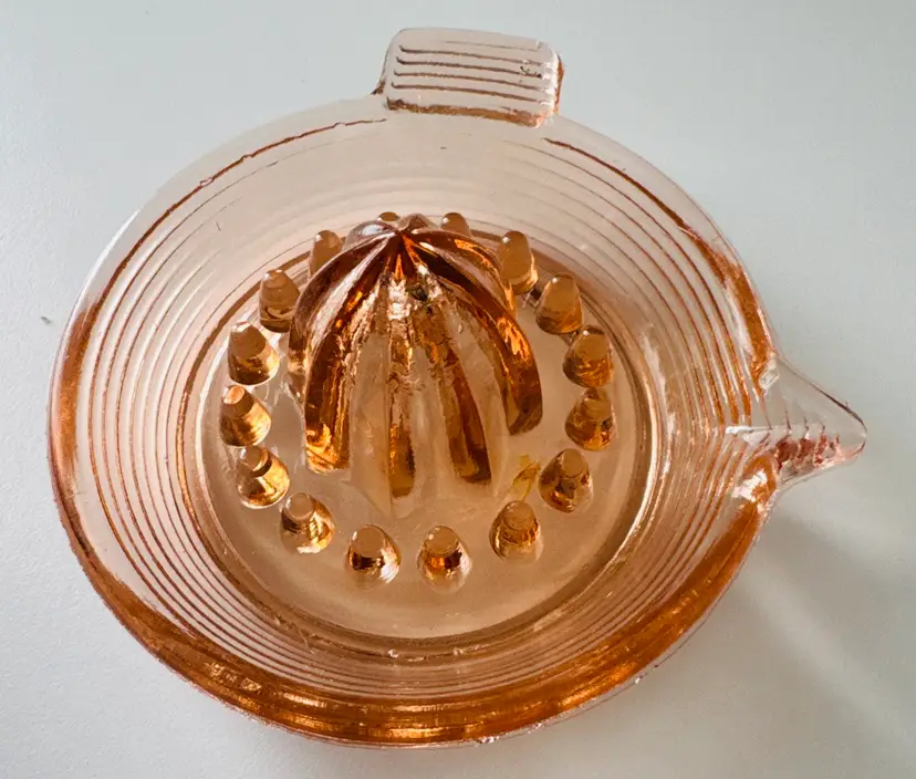 Vintage Pink Depression Glass Citrus Juicer