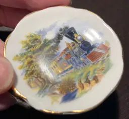 VTG Miniature Bone China England Plate Train