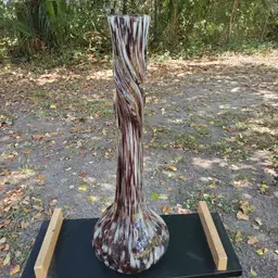 Vintage Twisted Bud Vase Amythst and White