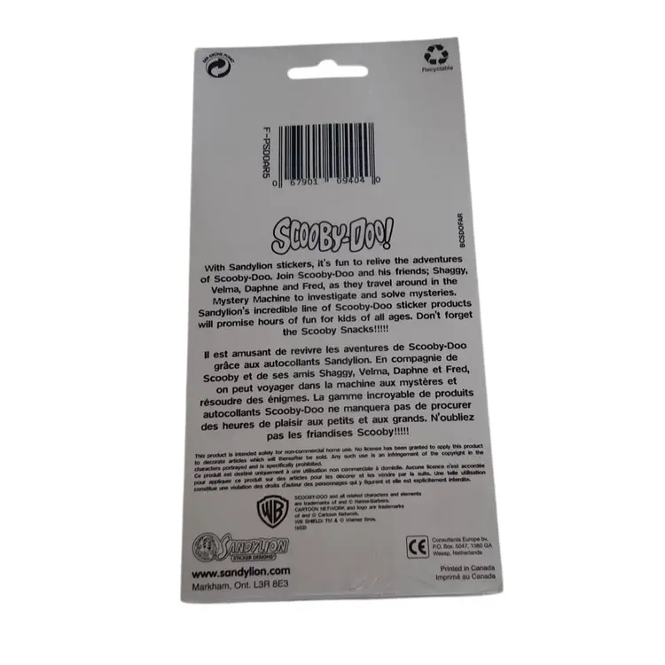 NOS 1990’s Sandylion Scooby-Doo Cartoon Network Pckg Of Stickers