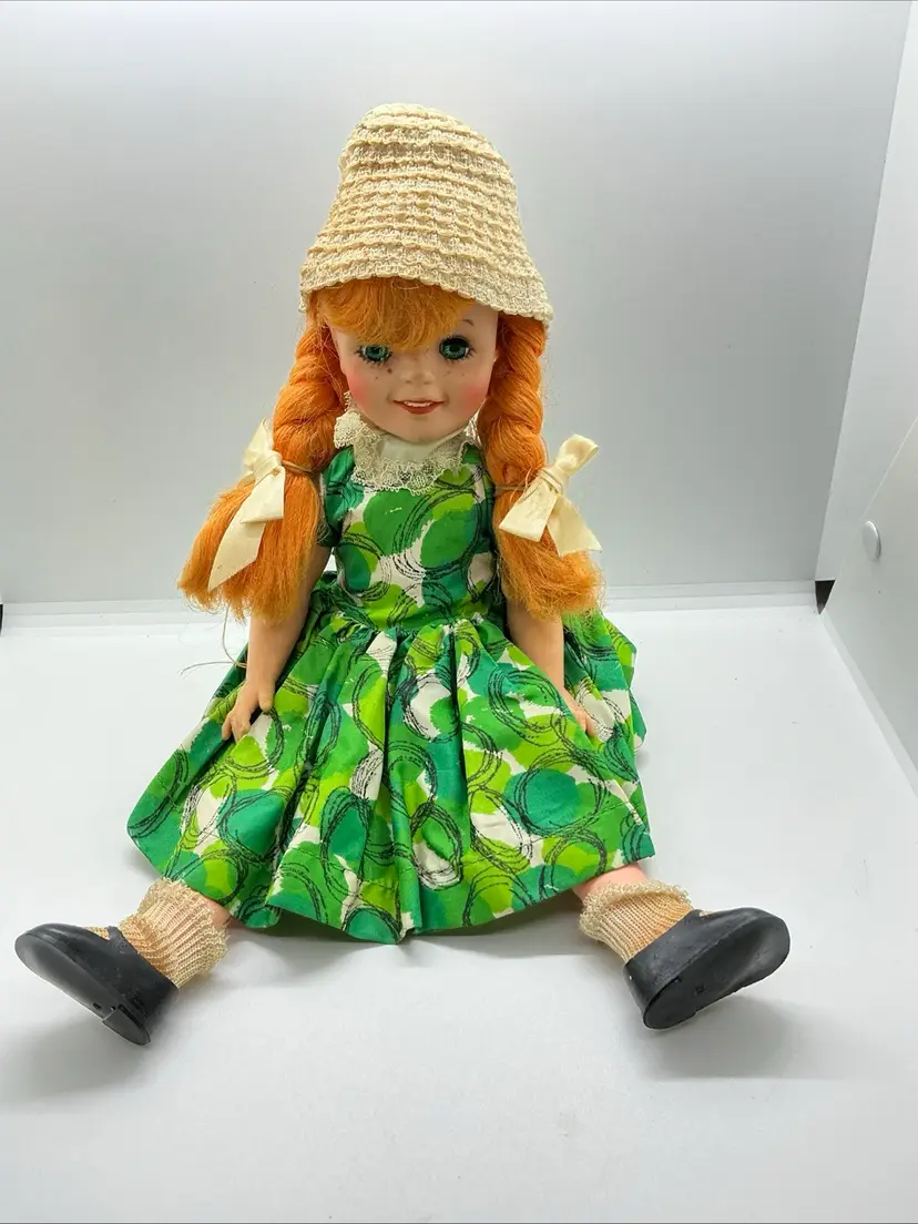 Vtg Doll Virga Orange Hair Dazee Mae Kissin Kuzzins 14" 1960’s Complete Outfit