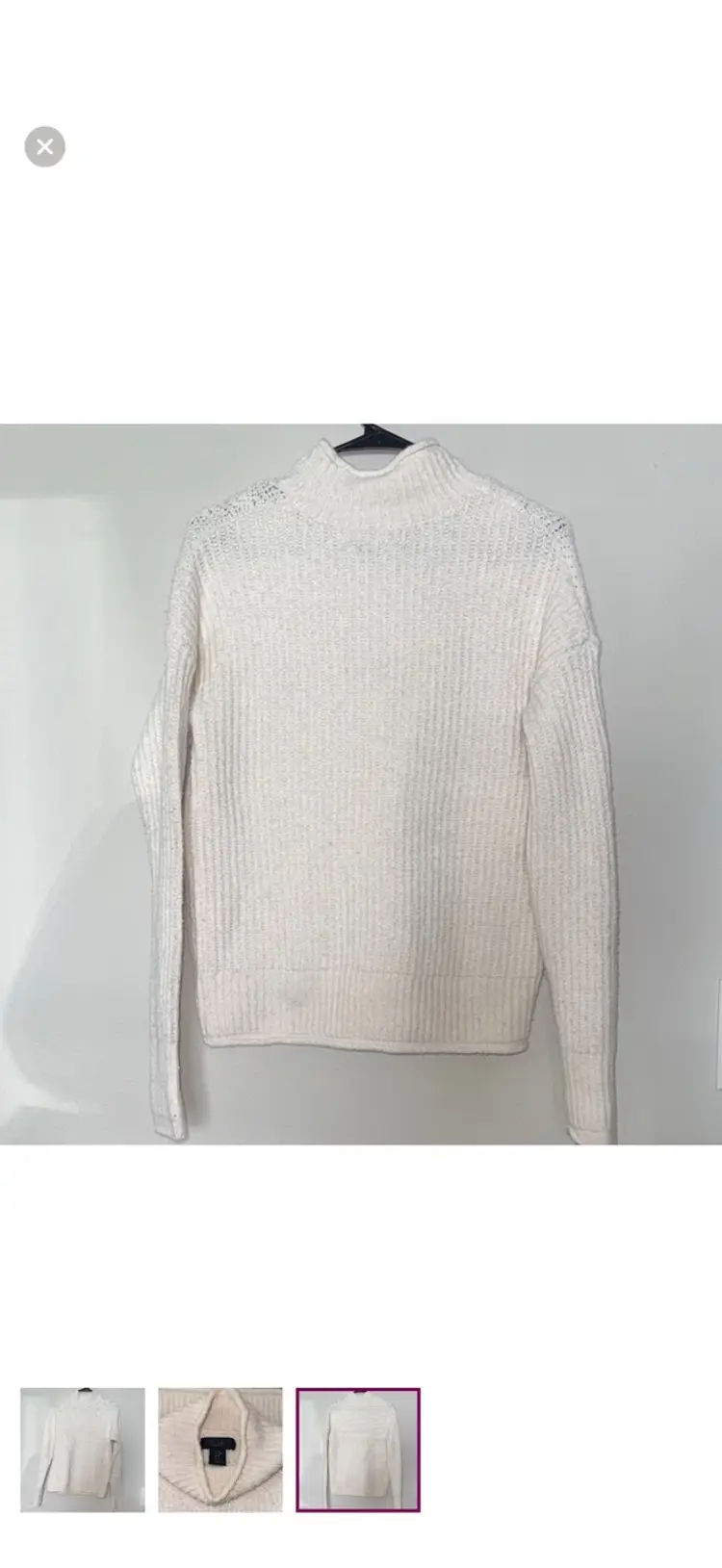 Rachel Roy White Mock Neck Sweater