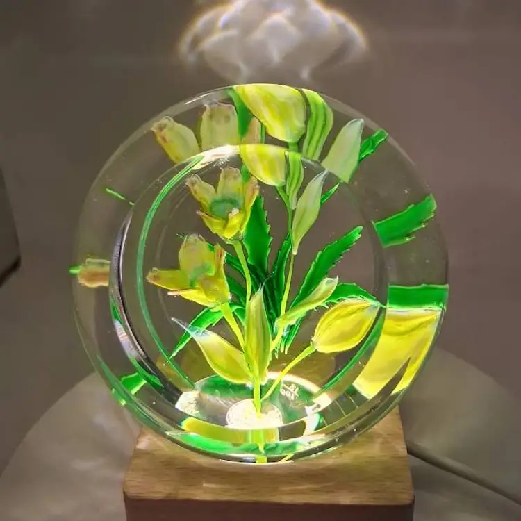 Caithness Scotland, Whitefriars Collection, Hellebore Paperweight in Box, LE #18/100 EXTREMELY RARE!!