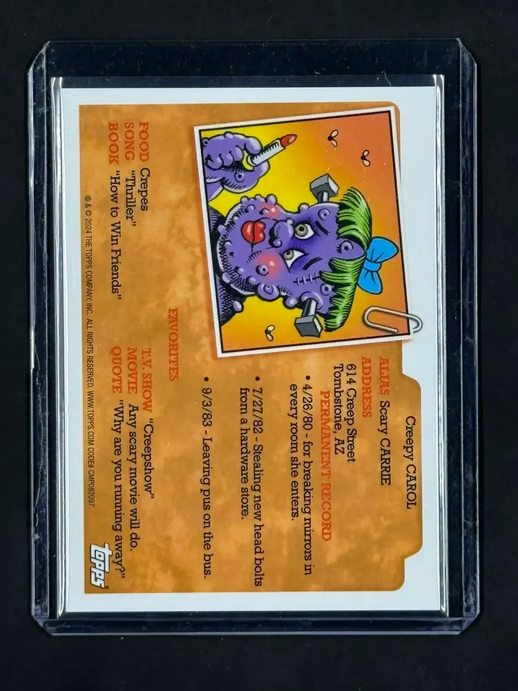 2024 Topps Garbage Pail Kids CREEPY CAROL Refractor Artists Signed AUTO #A-TP