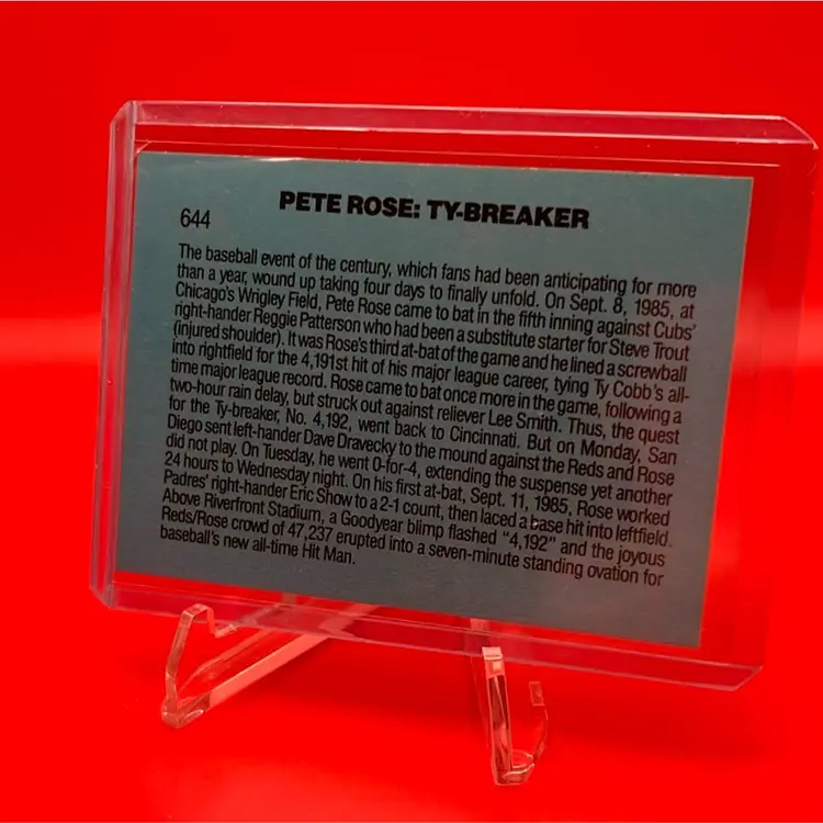 Pete Rose 1986 Donruss Ty-Breaking Cincinnati Reds