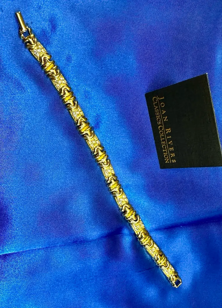 Joan Rivers Gold Tone Vermeil Rhinestones Bracelet